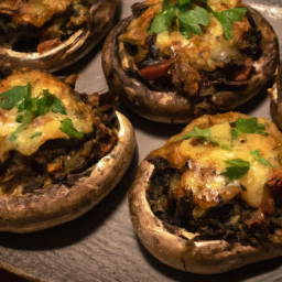 Baked stuffed portabello mushrooms
